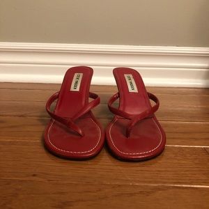 Steve Madden Red Leather Sandals